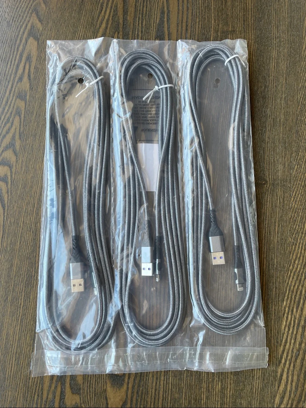 Lightning to USB Charging Cable 3-pack. Universal Braided – Gray